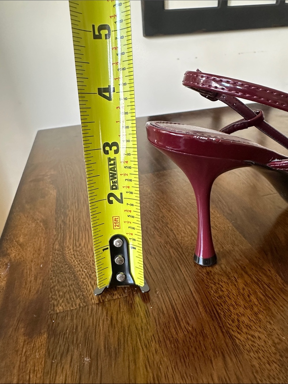 Mango Wine Red Patent Pointed Slingback Pumps with Studded Buckle - Picture 8 of 10